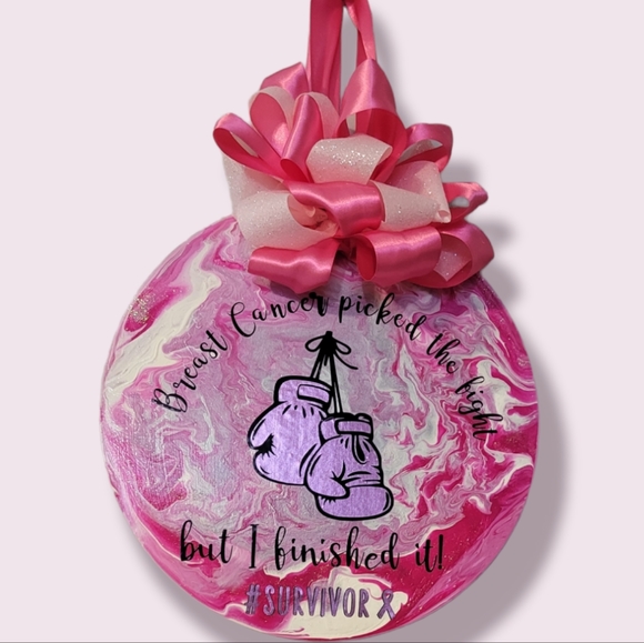 SALE! Breast Cancer Door Sign "Survivor" hand painted and designed - Picture 1 of 1